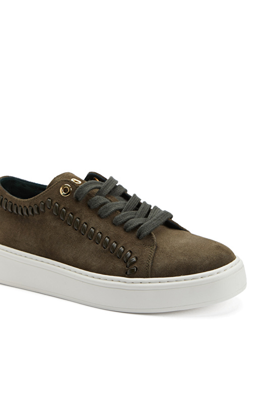 Haki Erkek Günlük Rahat Deri Sneaker