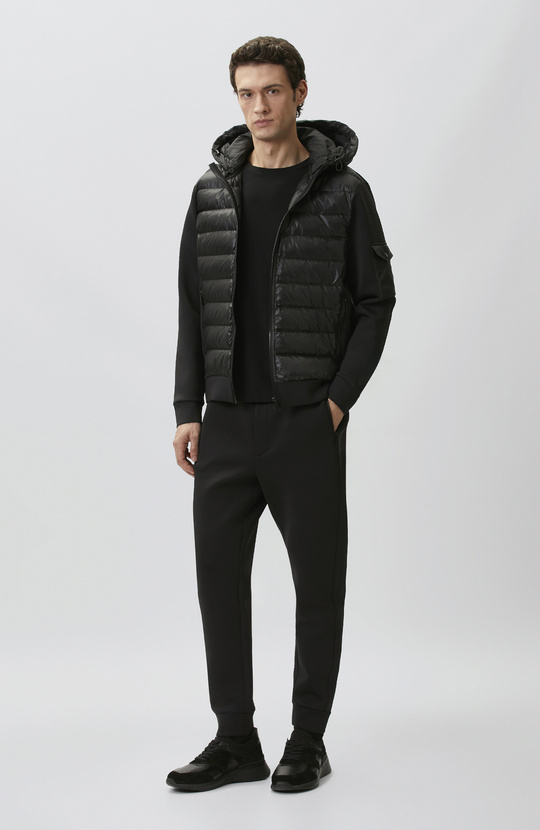 N-Tech Siyah Scuba Kumaş Puffer Mont