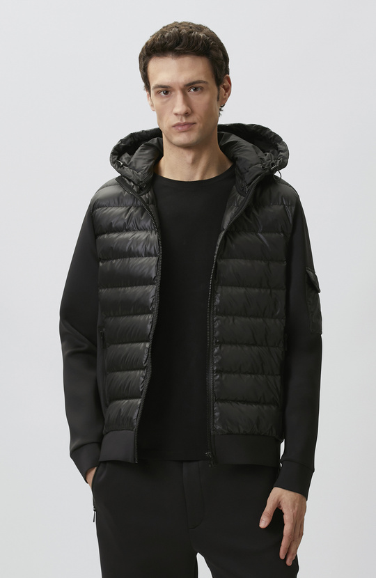 N-Tech Siyah Scuba Kumaş Puffer Mont