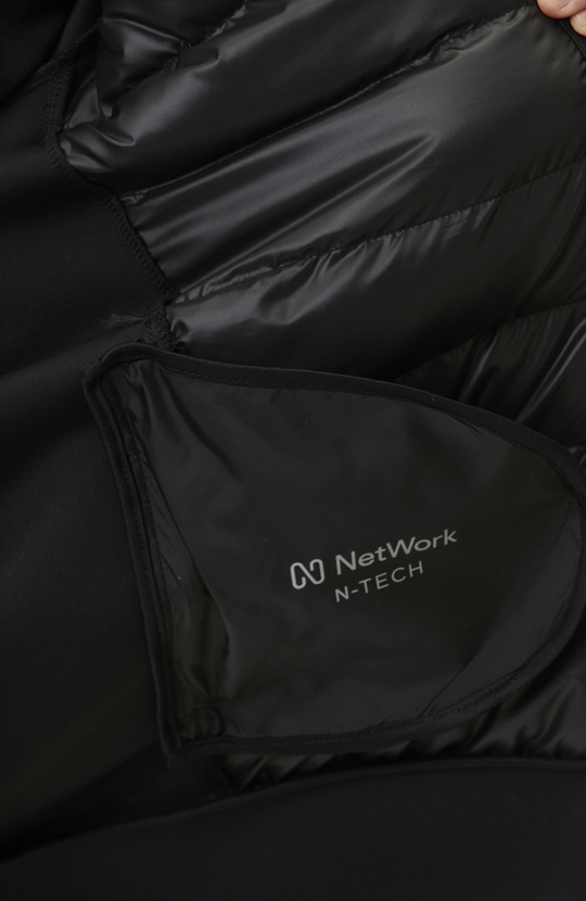 N-Tech Siyah Scuba Kumaş Puffer Mont