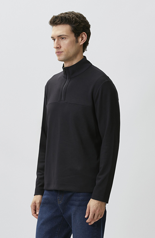 N-Tech Lacivert Modal Karışımlı Sweatshirt