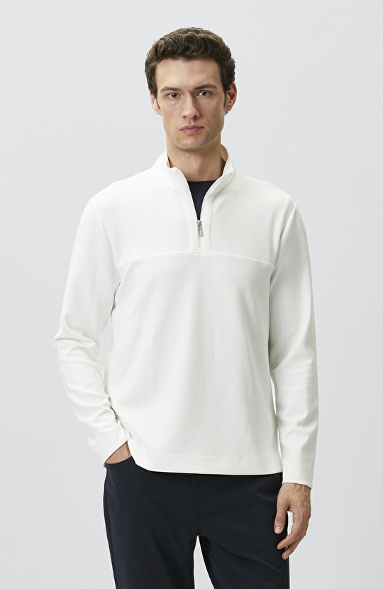 N-Tech Ekru Modal Karışımlı Sweatshirt
