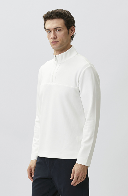 N-Tech Ekru Modal Karışımlı Sweatshirt