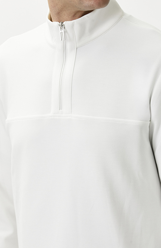 N-Tech Ekru Modal Karışımlı Sweatshirt