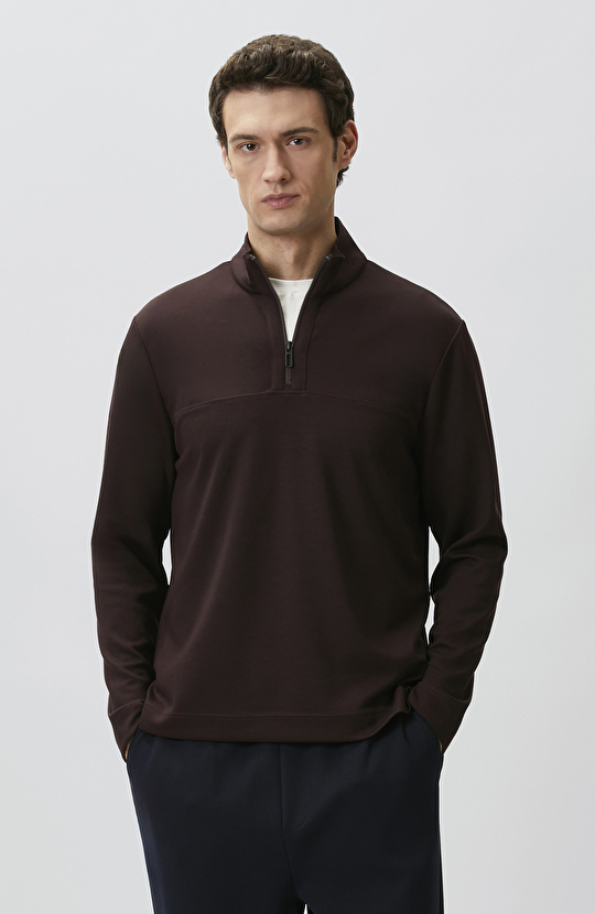 Bordo Modal Karışımlı Sweatshirt