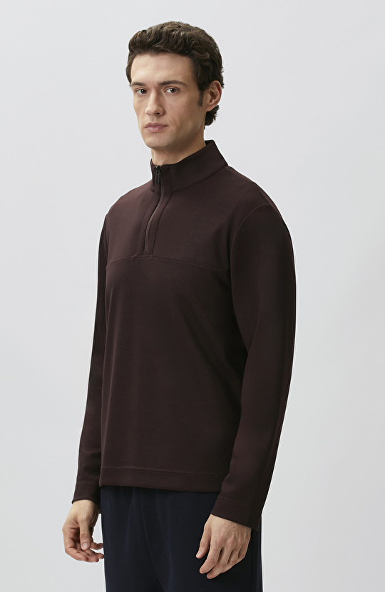 Bordo Modal Karışımlı Sweatshirt