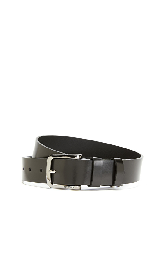 Black Men's Leather Belt