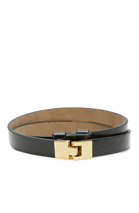 Black Women's Leather Belt