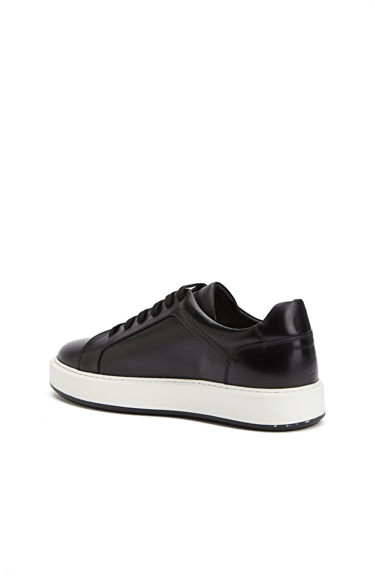 Siyah Günlük Rahat Erkek Deri Sneaker
