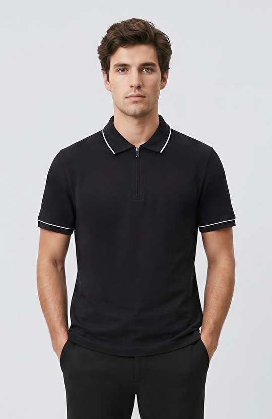 Lacivert Polo Pike T-shirt