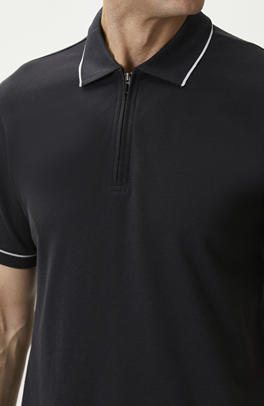 Navy Blue Polo Pique T-shirt