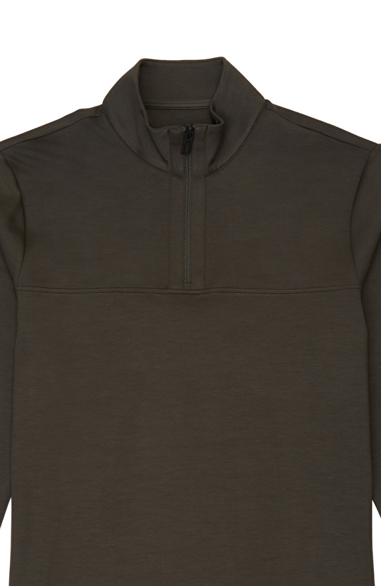 Haki Modal Karışımlı Sweatshirt