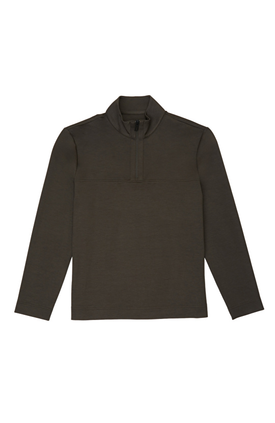 Haki Modal Karışımlı Sweatshirt