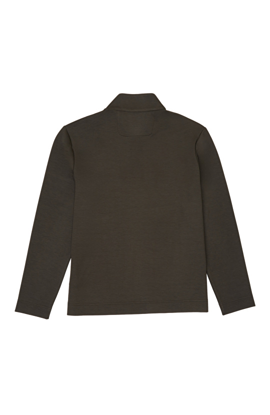 Haki Modal Karışımlı Sweatshirt