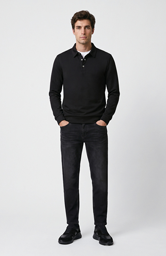 Black Modal Blend Scuba Sweatshirt