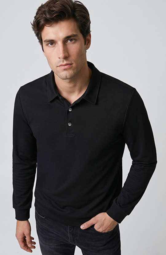 Black Modal Blend Scuba Sweatshirt