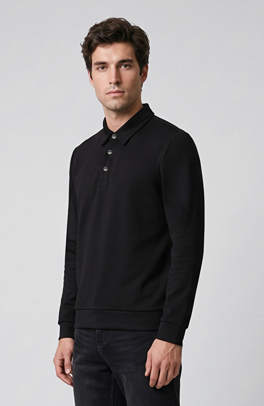 Black Modal Blend Scuba Sweatshirt