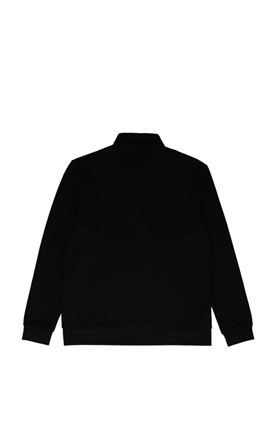 Siyah Modal Karışımlı Scuba Sweatshirt