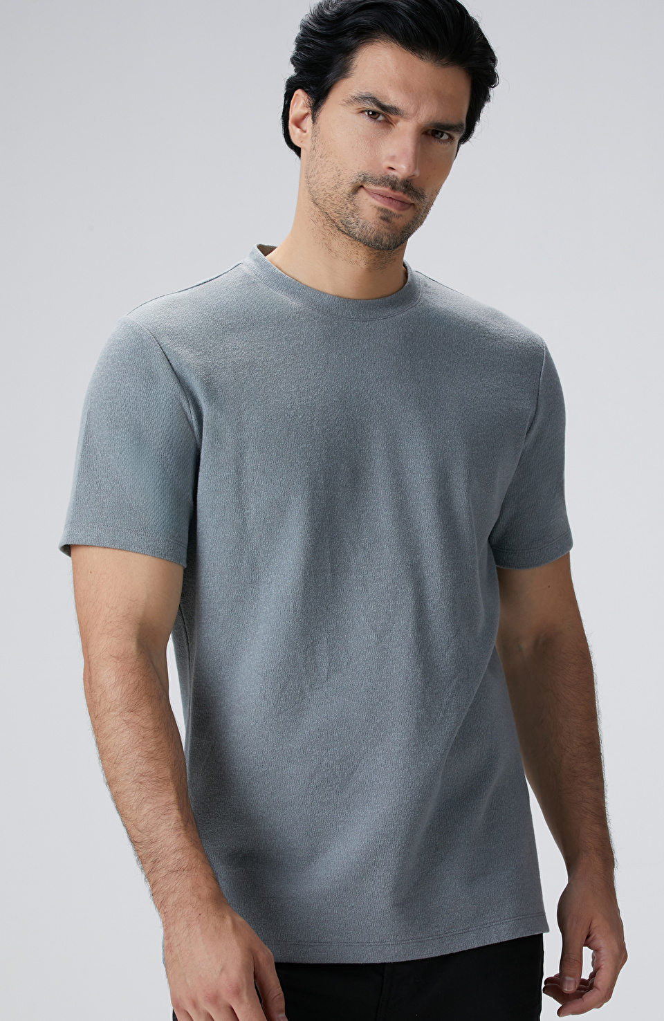 Mint Nane Bisiklet Yaka Jakarlı T-Shirt