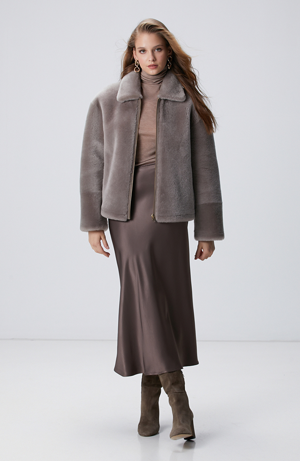 Vizon Midi Saten Etek