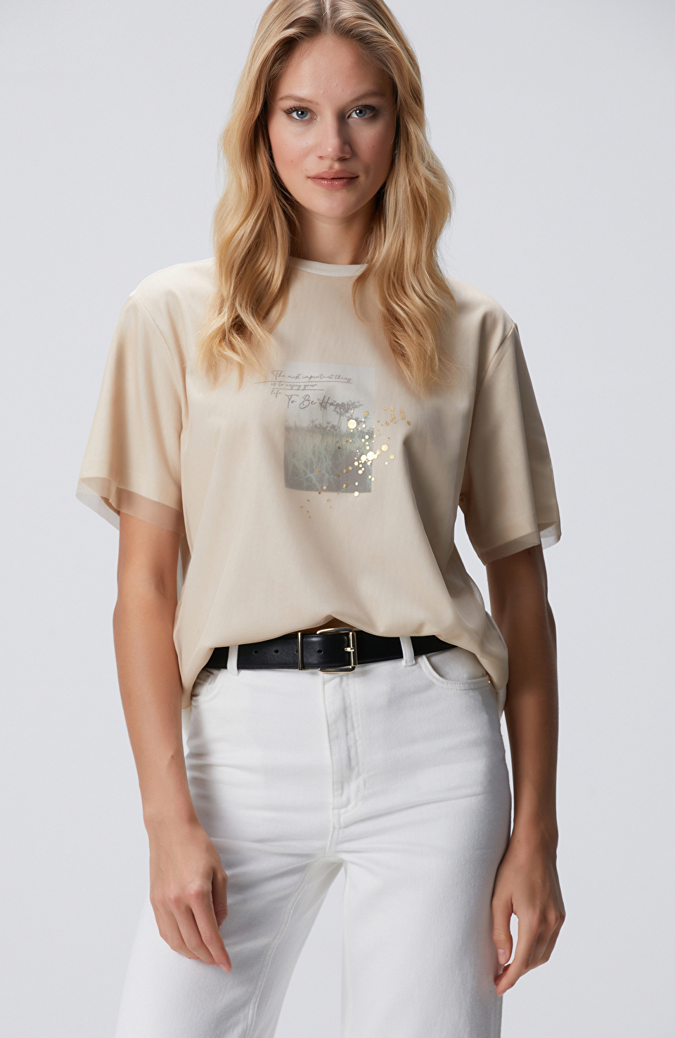 N-Tech Açık Bej T-Shirt