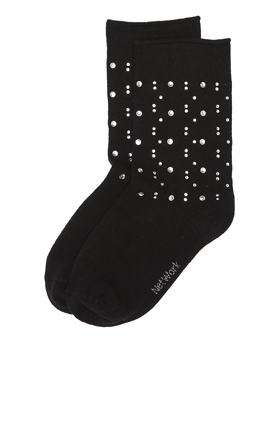 Siyah Taş Detaylı Kadın Çorap