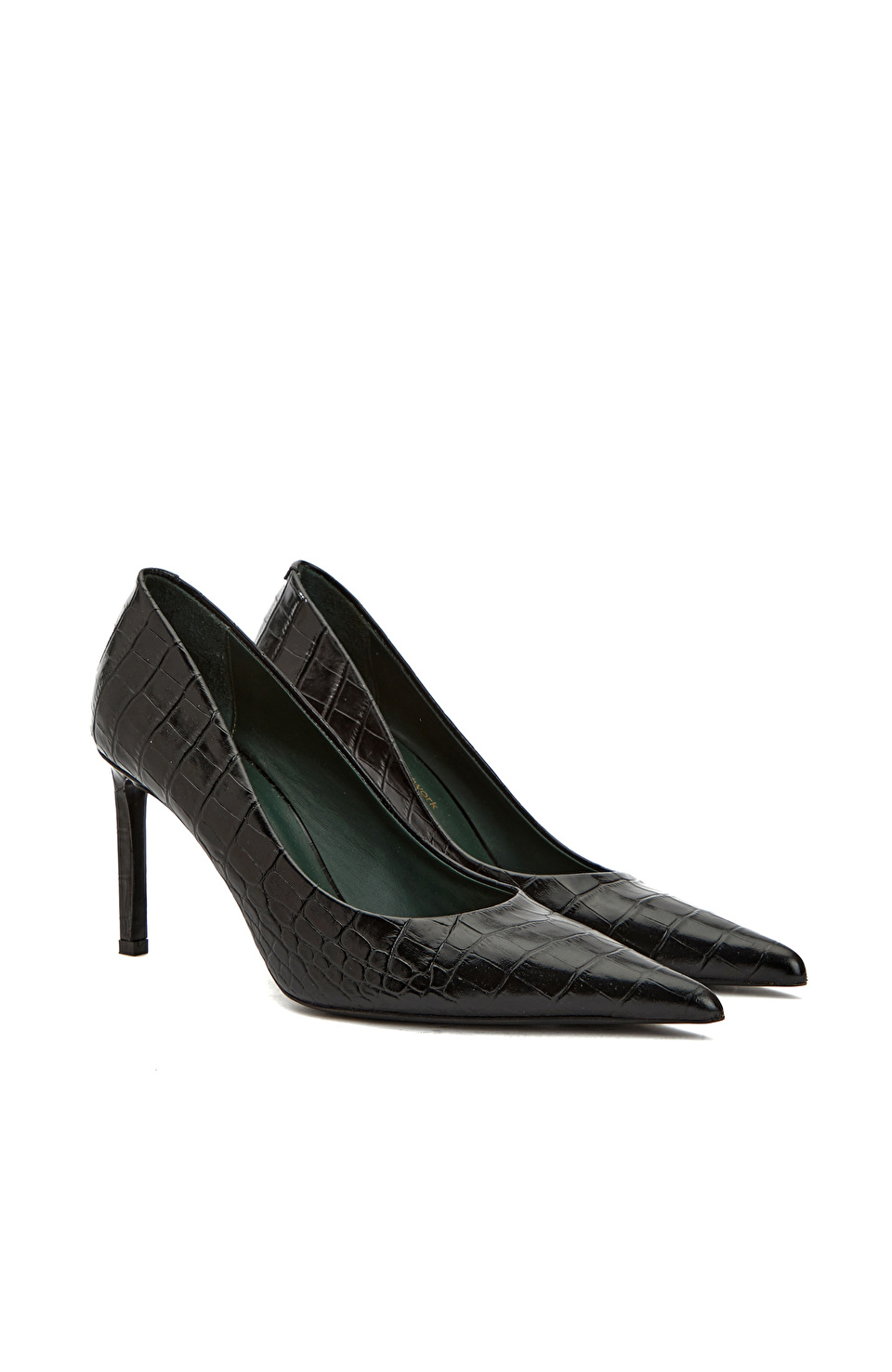 George Hogg for NetWork Siyah Kroko Kadın Deri Ayakkabı
