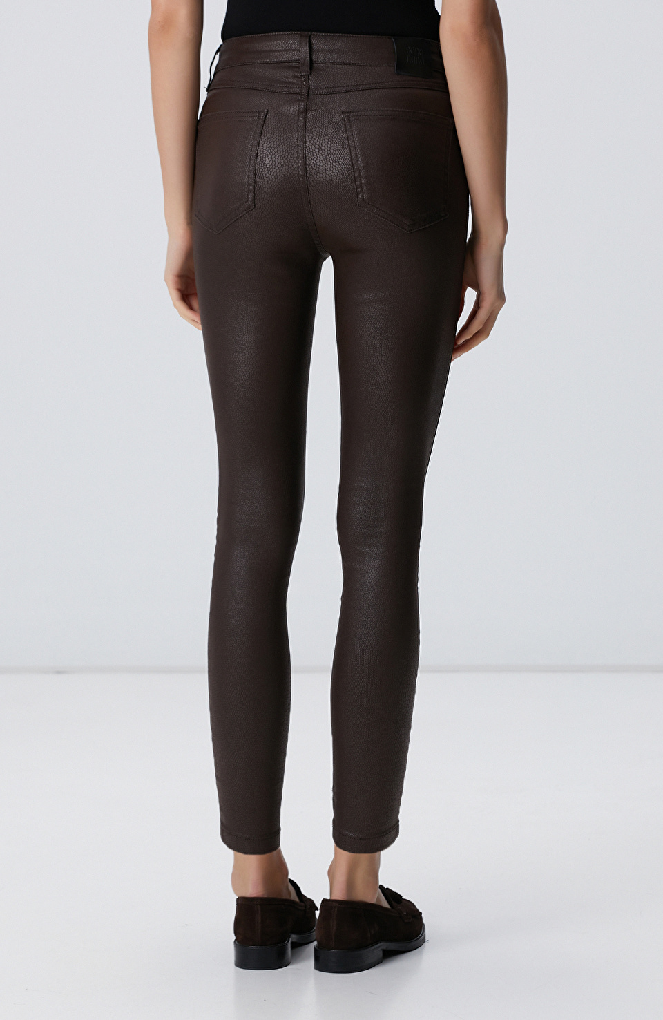 Kahverengi Kaplamalı Casual Pantolon