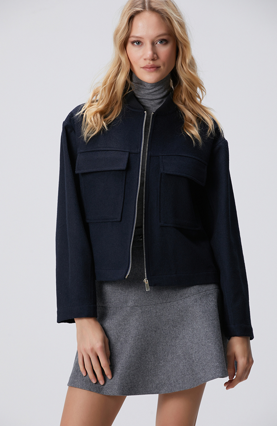 Lacivert Kadın Mont