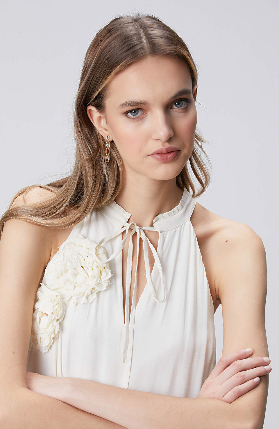 Gold Taşlı Kadın Küpe