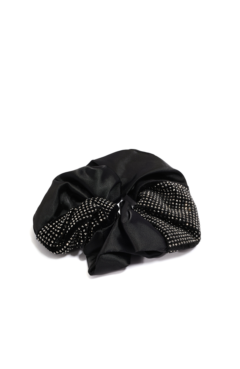 Siyah Taş Detaylı Kadın Lastikli Toka