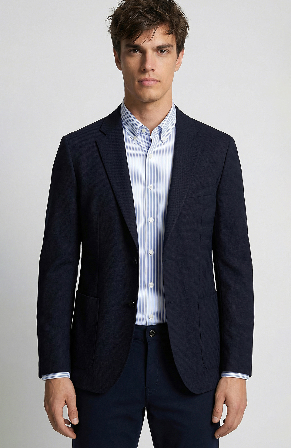 Siyah Jakarlı Örme Ceket