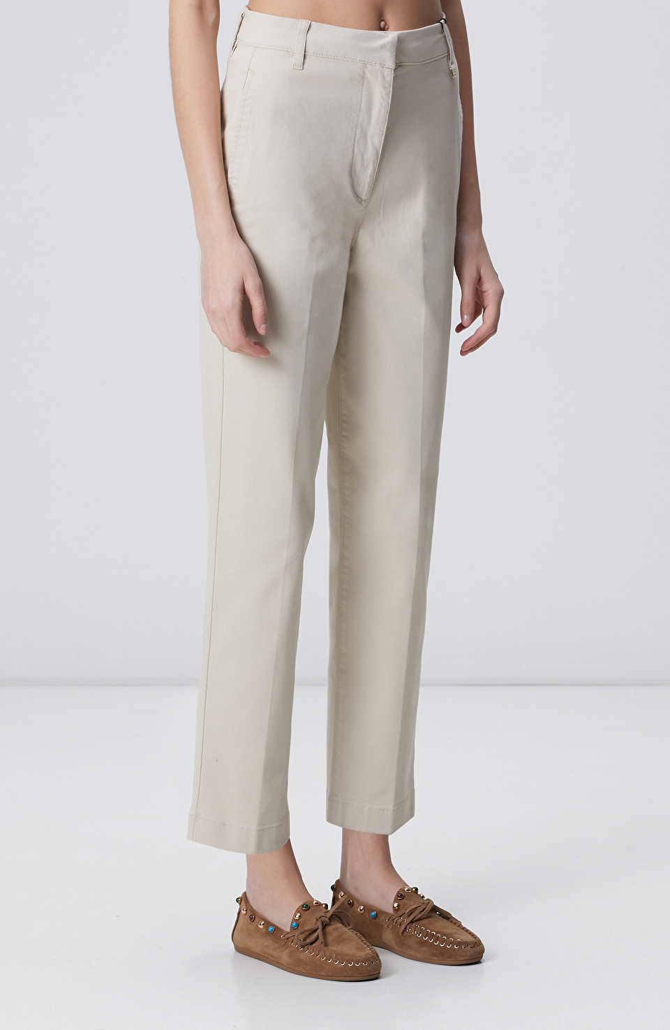 Bej Basic Casual Pantolon