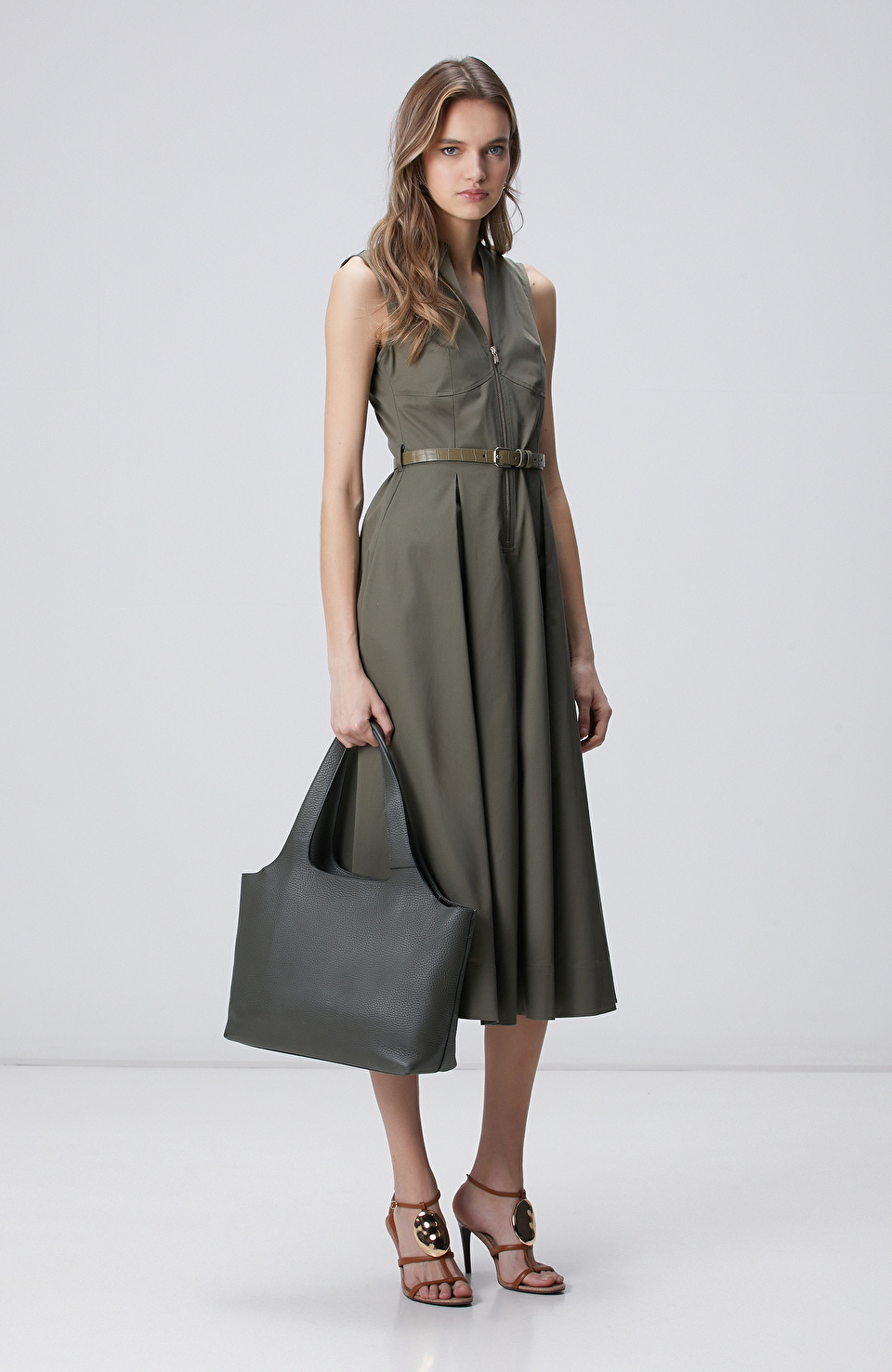 Haki Kadın Deri Çanta