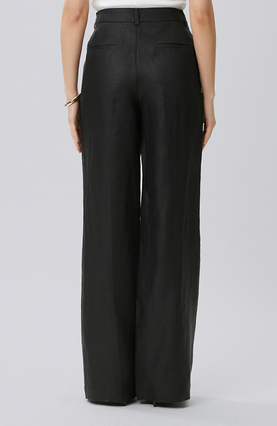 Siyah Keten Pantolon