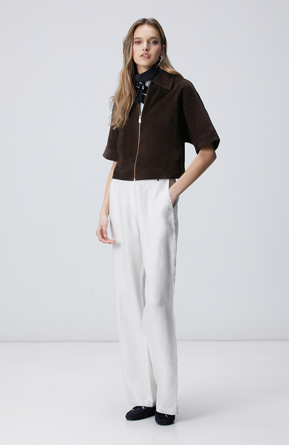 Kırık Beyaz Keten Pantolon