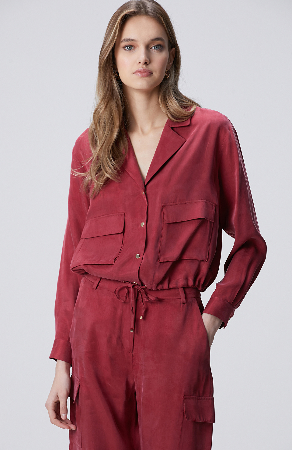 Vişne Cupro Gömlek