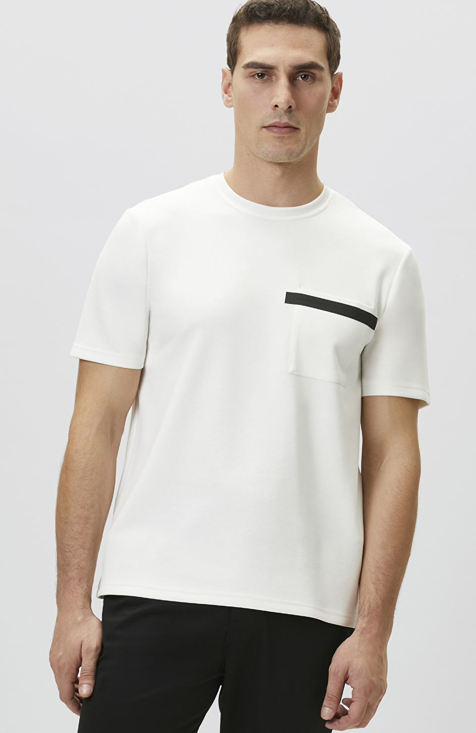 Ekru Baskı Detaylı T-shirt