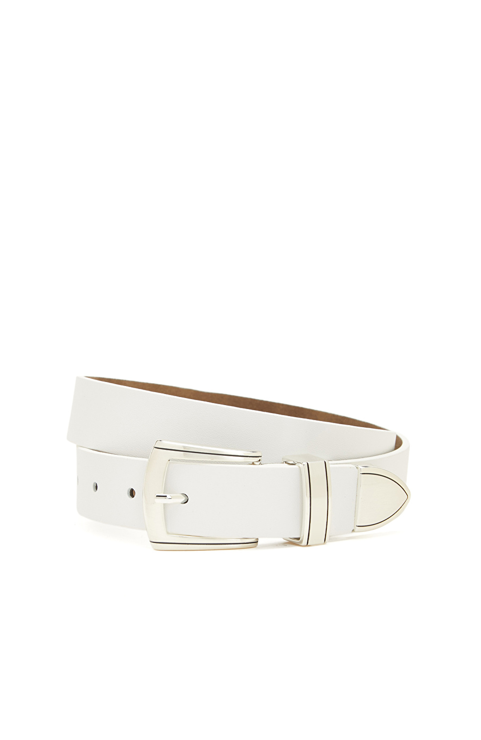 Beyaz Kadın Deri Kemer