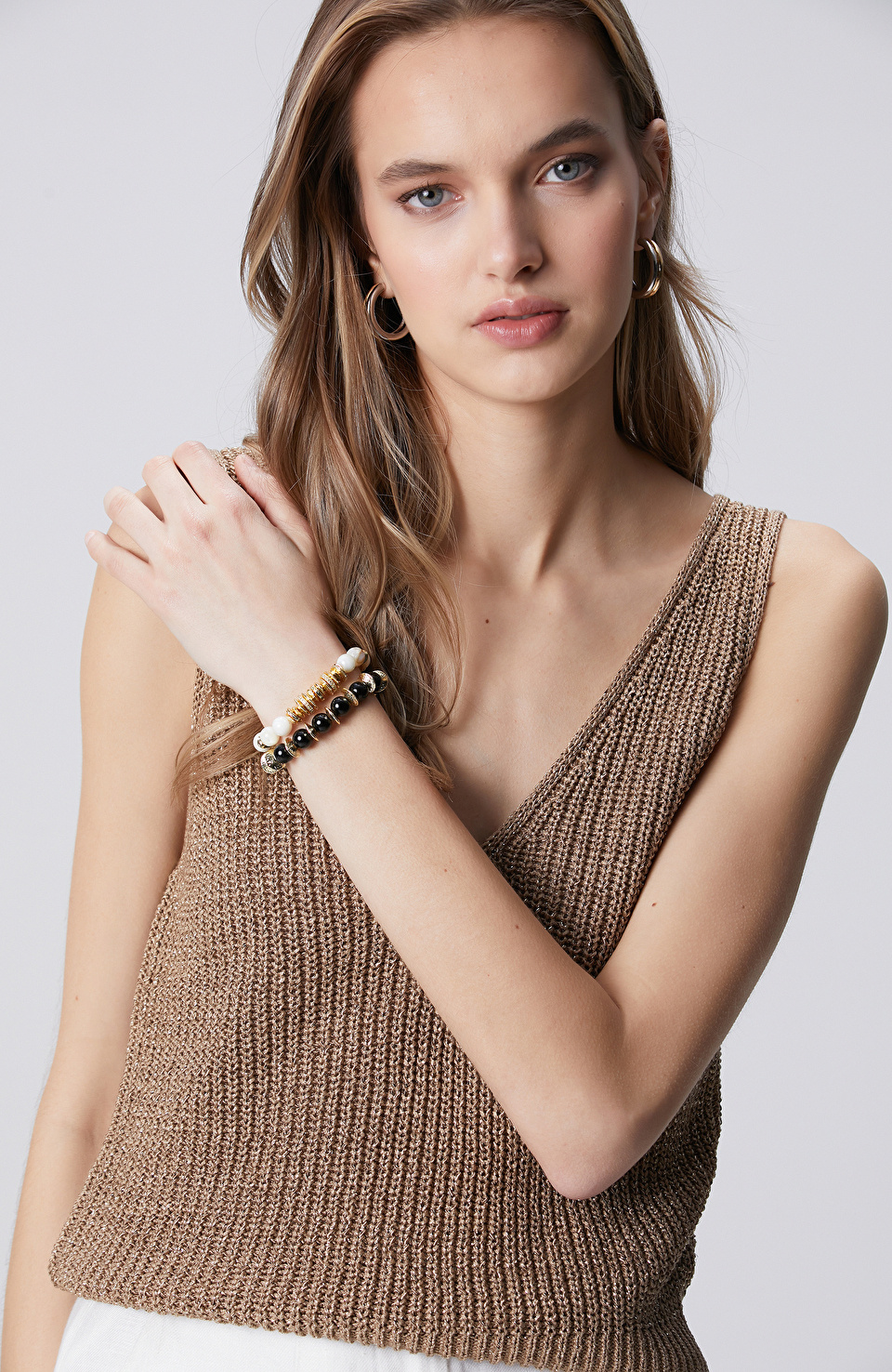 Siyah Beyaz Kadın Bileklik