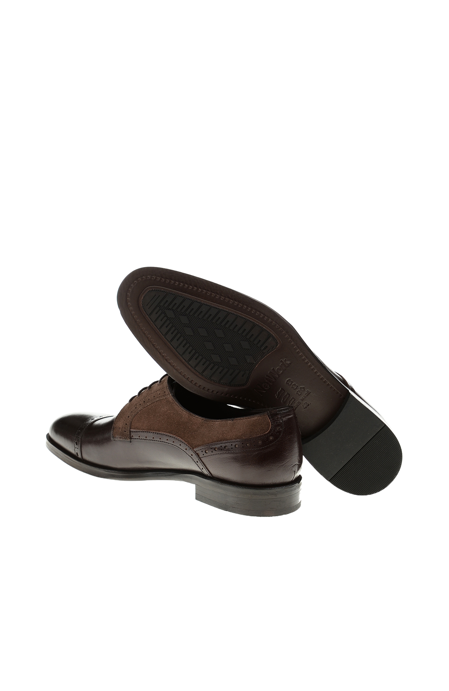 Zımbalı Kahverengi Erkek Deri Ayakkabı