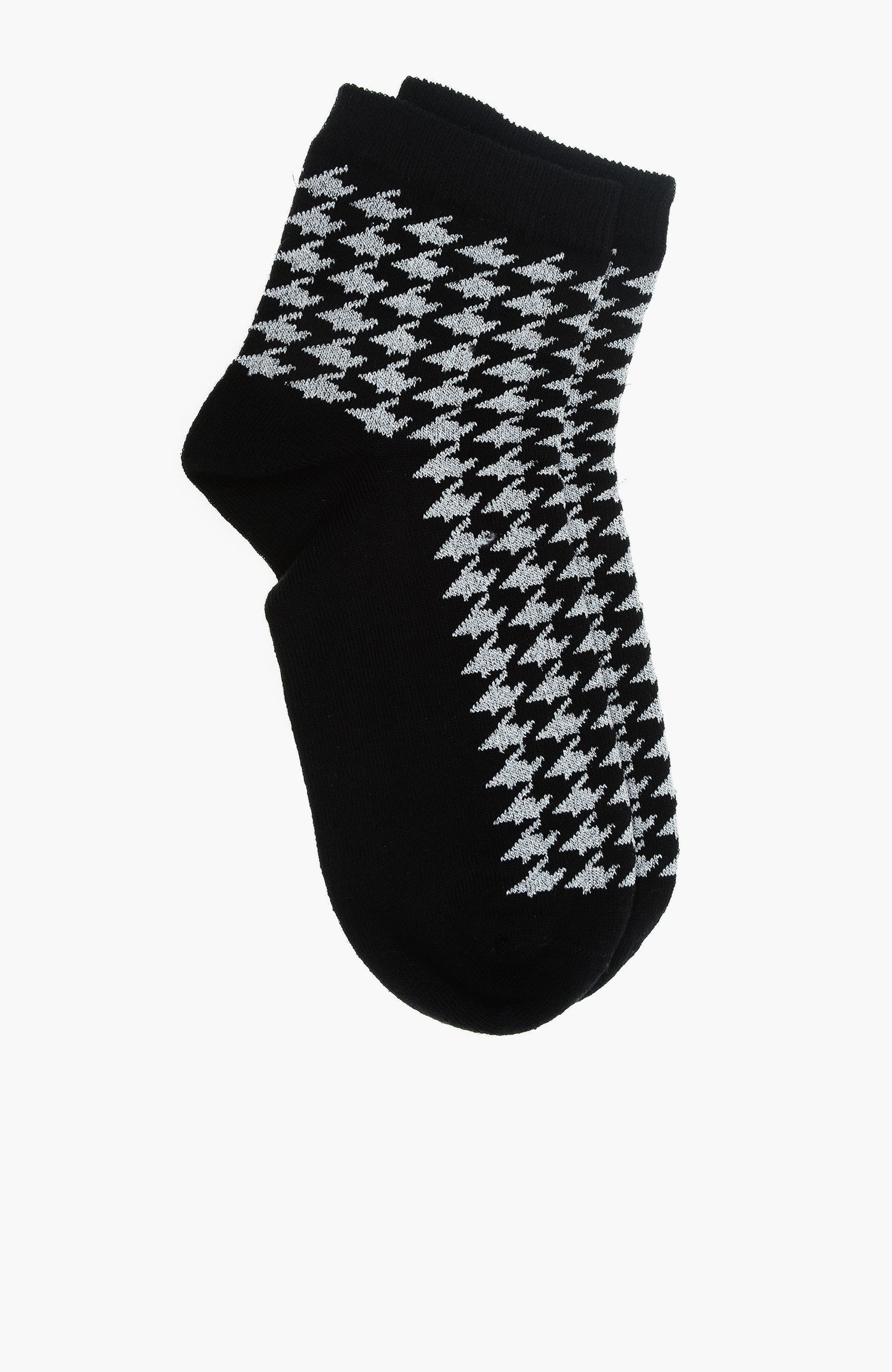 Kaz Ayağı Siyah Kadın Çorap