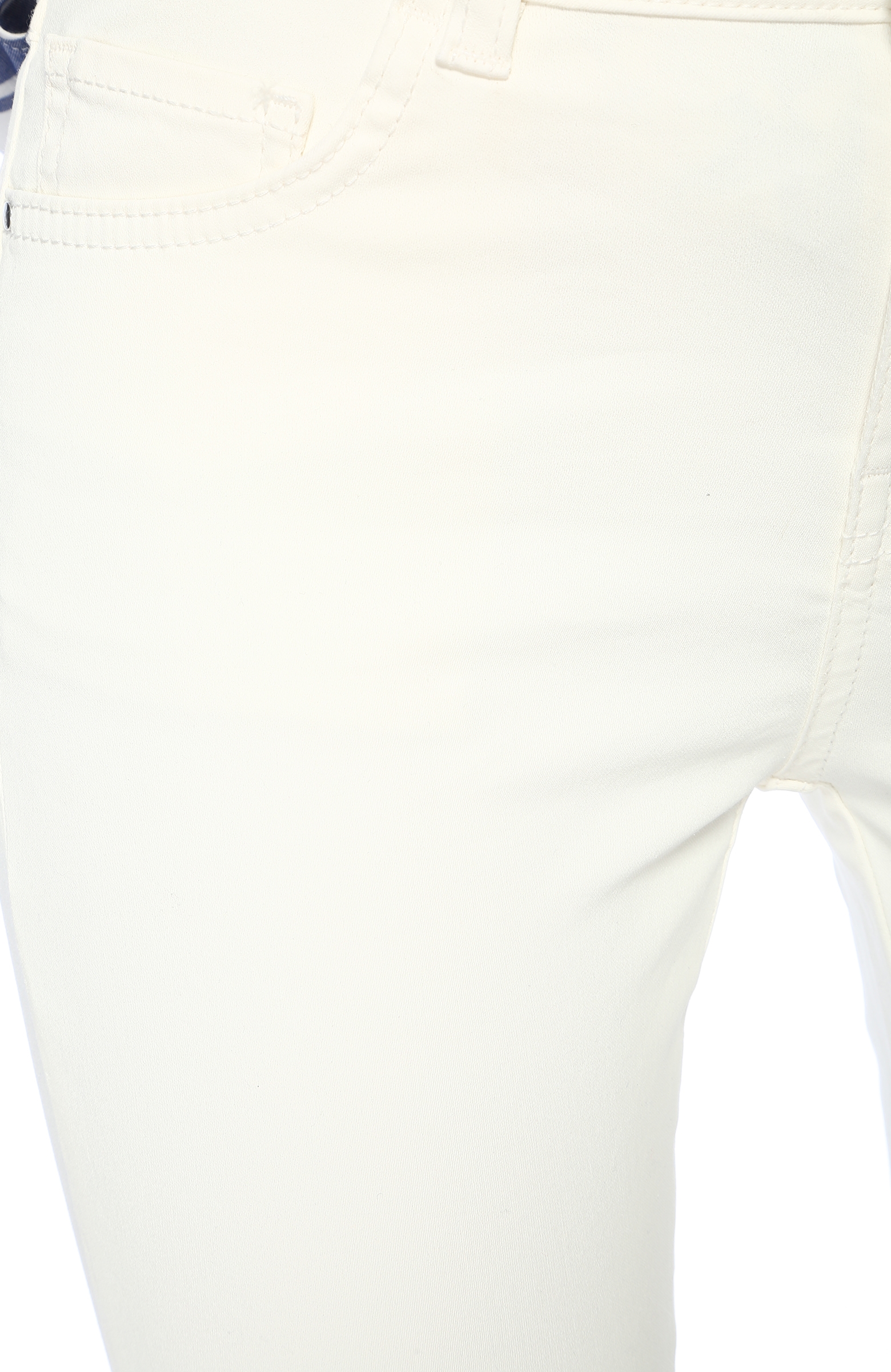 Kaplamalı Skinny Denim Pantolon Beyaz