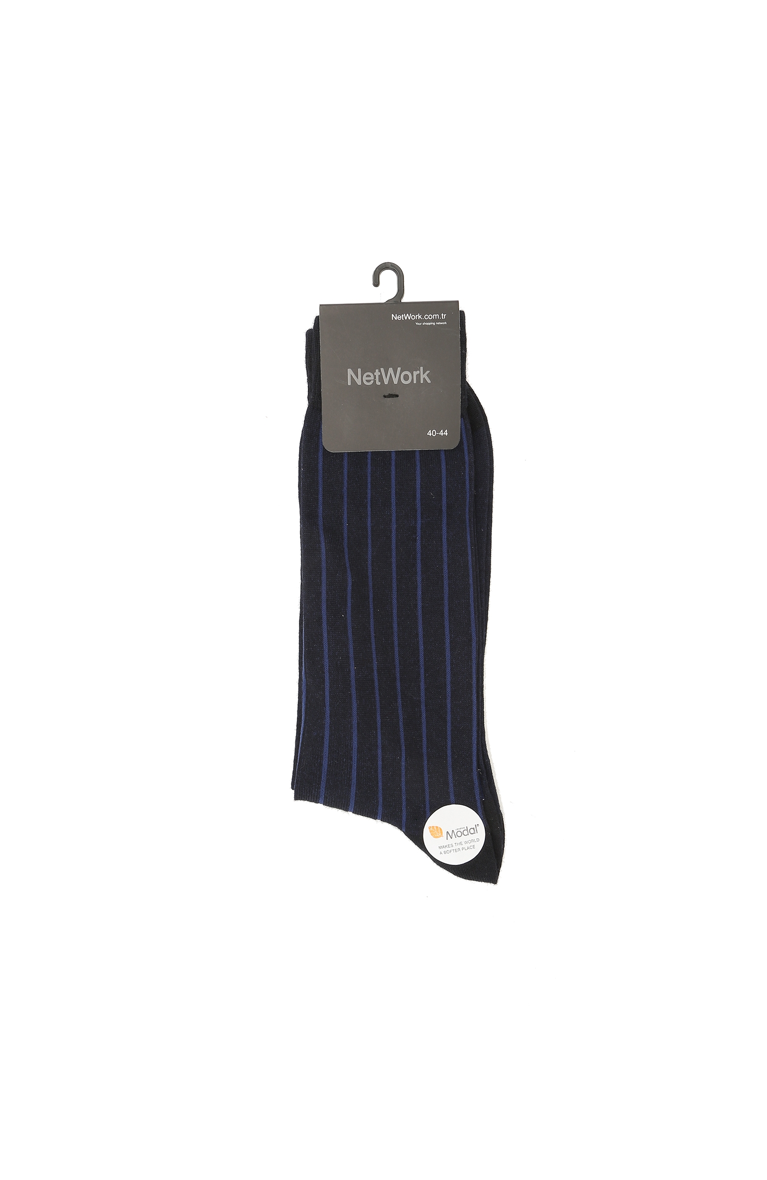 Lacivert - Mavi Çizgili Erkek Çorap