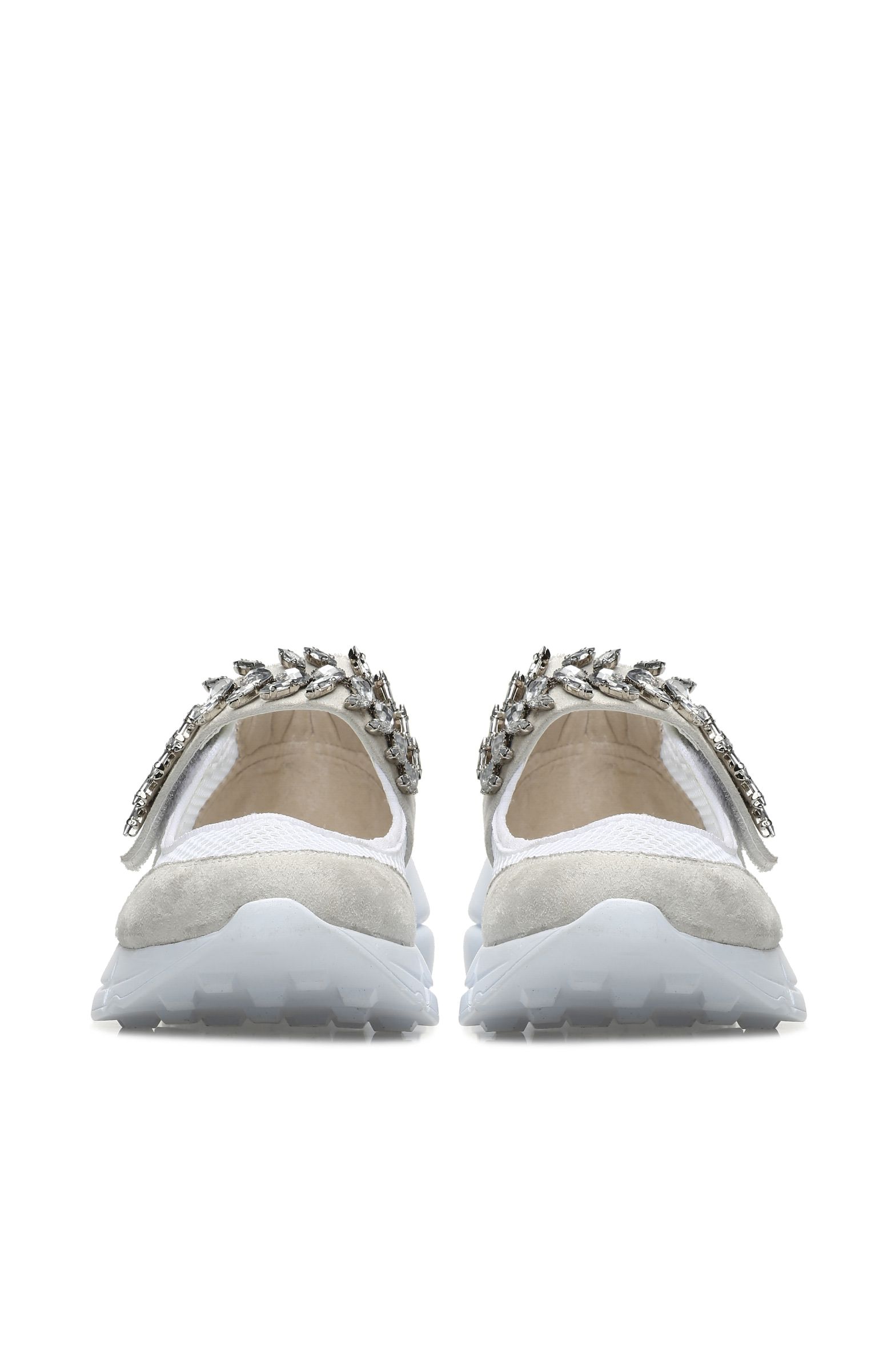 Taşlı Gri Beyaz Kadın Sneaker -3