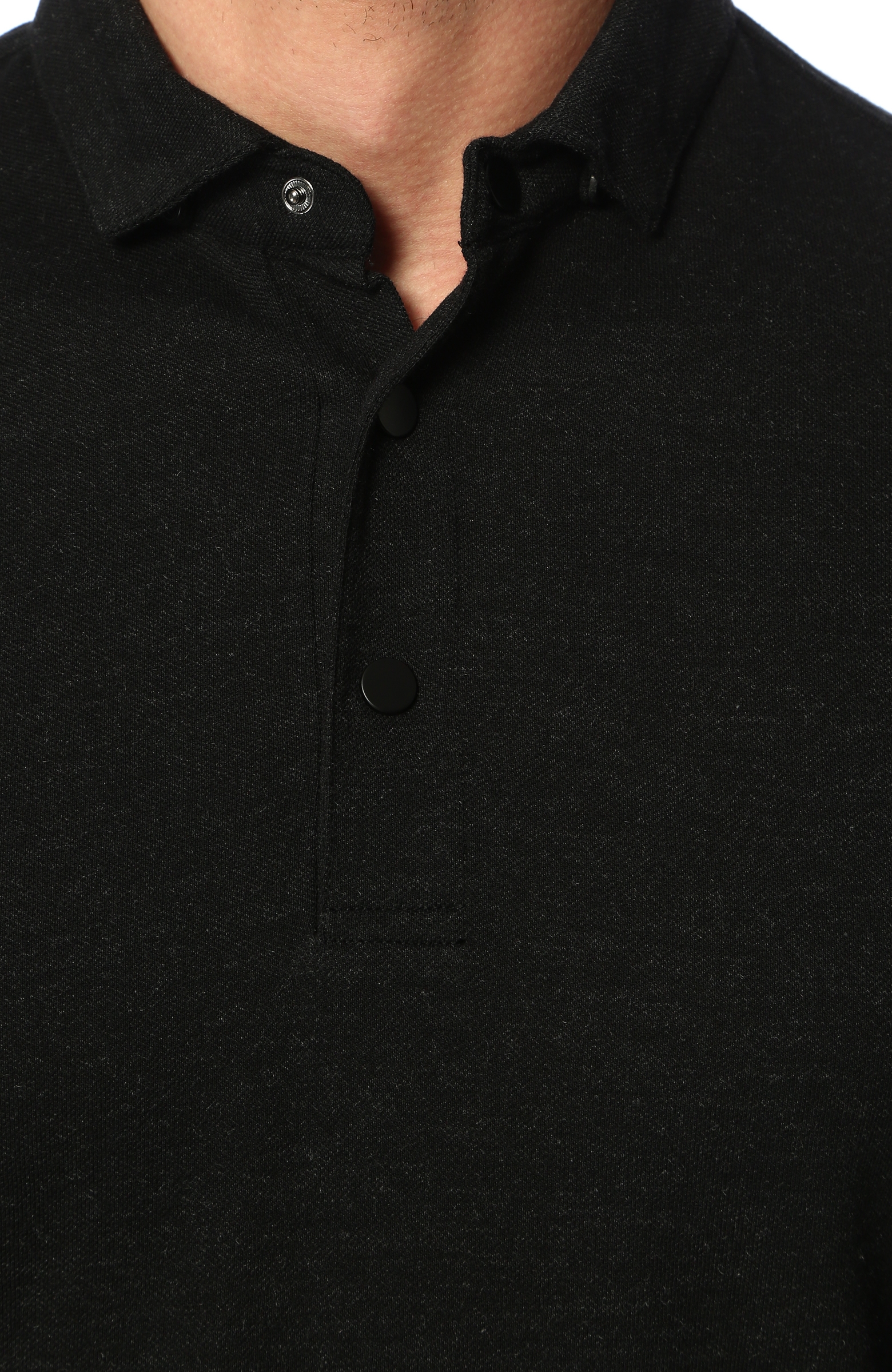 Polo Yaka Siyah Sweatshirt