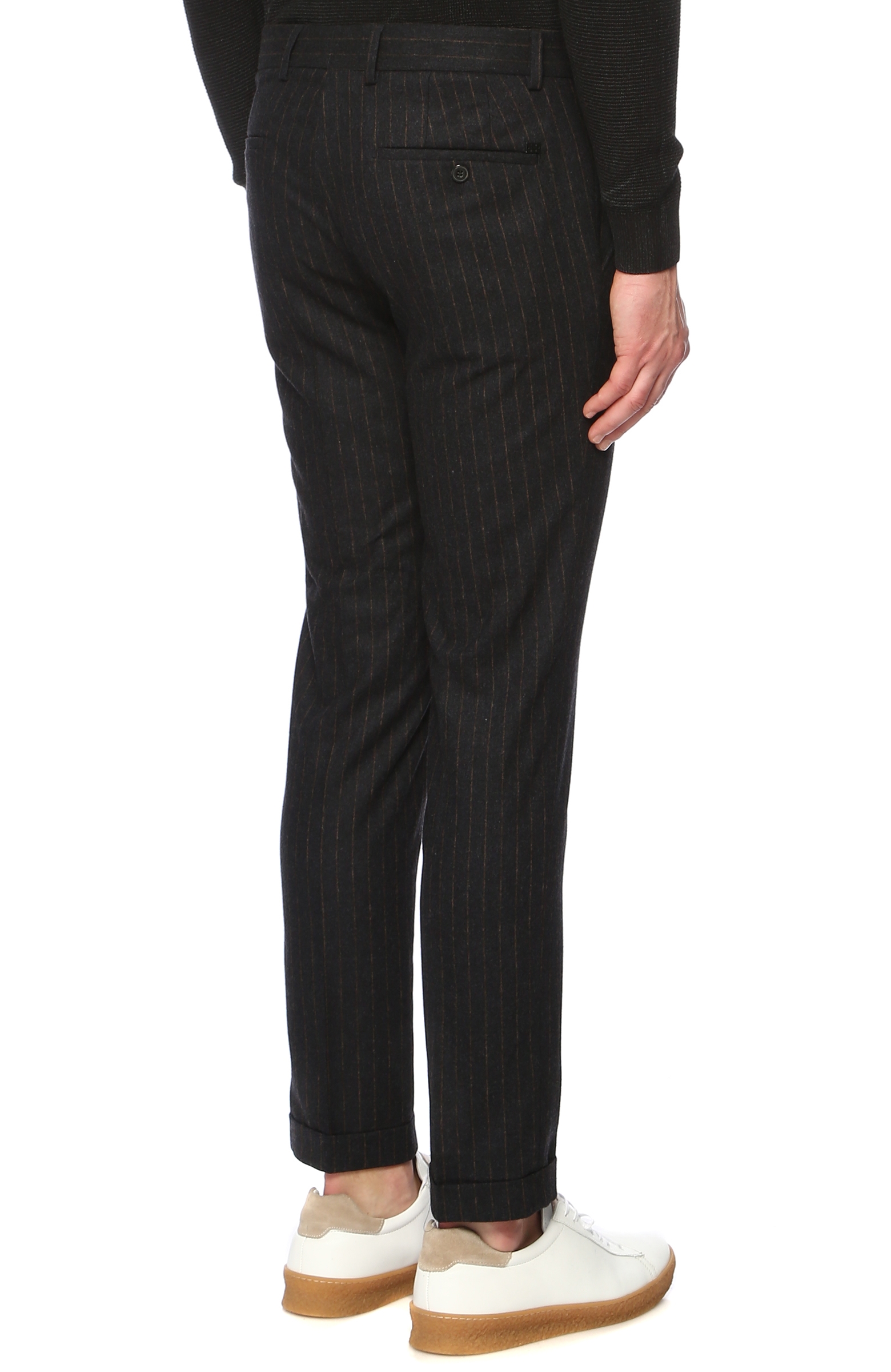 Çizgili Lacivert-Kahverengi Pantolon