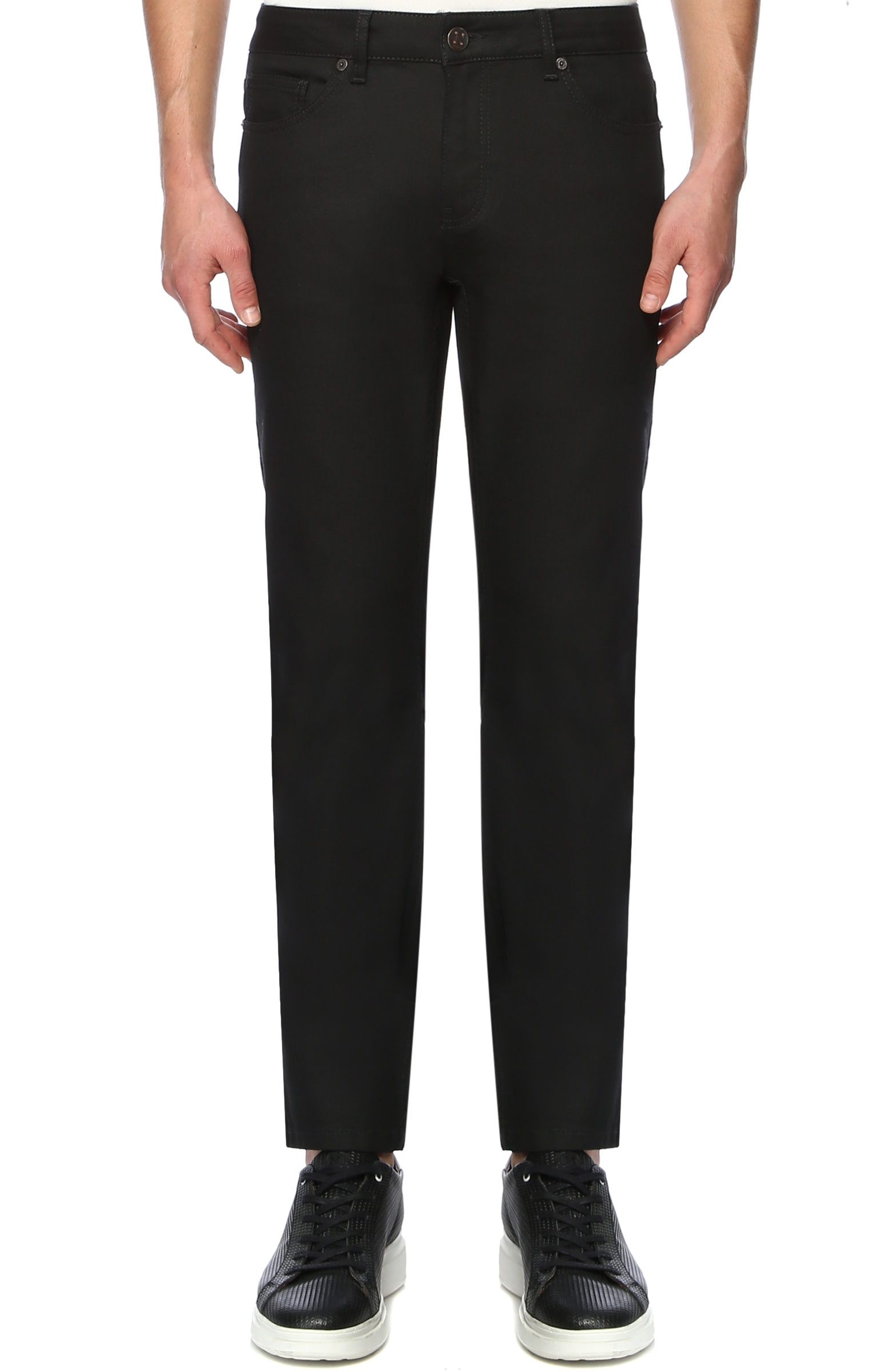 Lacivert-Kahverengi Skinny Denim Pantolon
