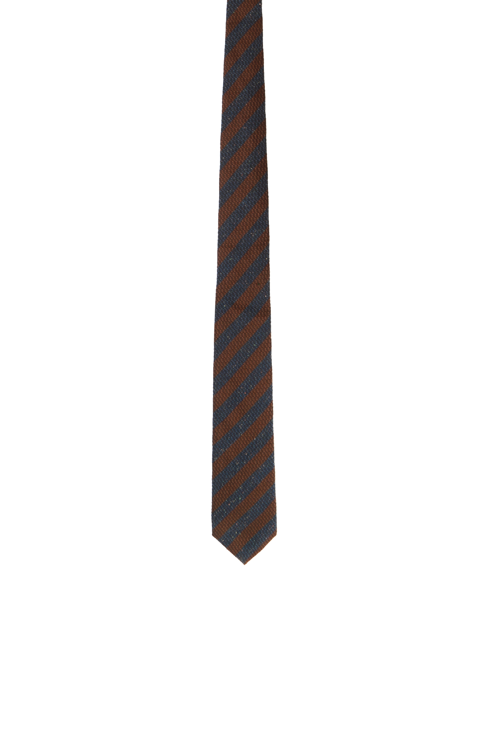 Çizgili Lacivert-Kahverengi Erkek Kravat