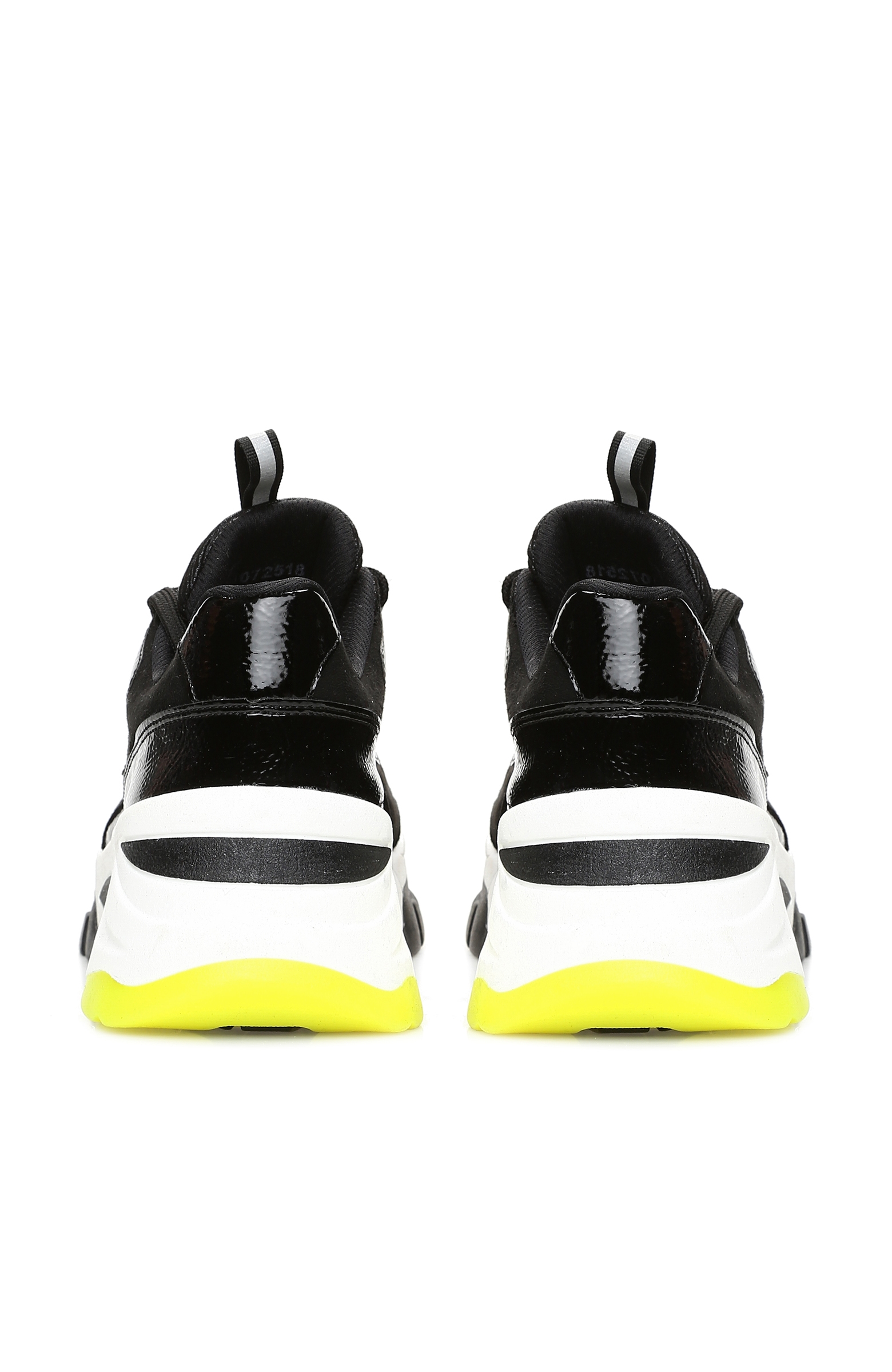 Siyah - Neon Kalın Tabanlı Kadın Sneaker